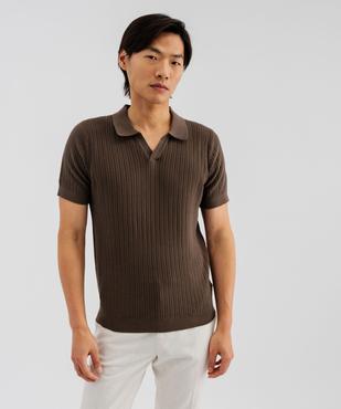 Polo à manches courtes en maille fantaisie homme vue2 - GEMO (HOMME) - GEMO