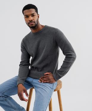 Pull col rond en coton uni homme vue5 - GEMO (HOMME) - GEMO