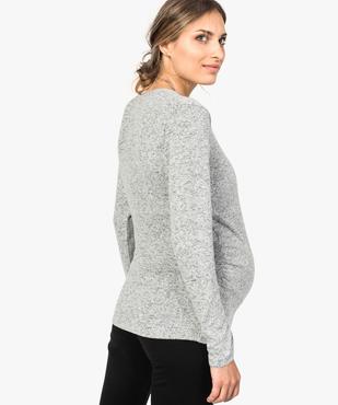 Tee-shirt de grossesse col cache-cœur et manches longues vue3 - GEMO (MATER) - GEMO