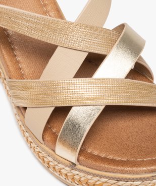Sandales femme compensées à brides brillantes vue6 - GEMO(URBAIN) - GEMO