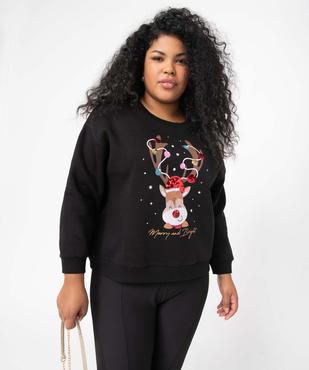 Sweat femme grande taille à à motif spécial Noël vue1 - GEMO (G TAILLE) - GEMO