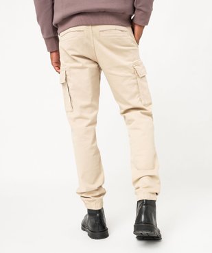 Pantalon cargo coupe straight en coton stretch homme vue3 - GEMO (HOMME) - GEMO