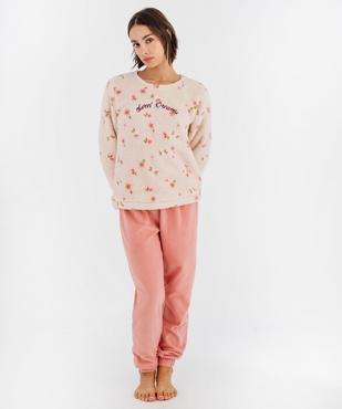 Pyjama en maille peluche femme vue2 - GEMO(HOMWR FEM) - GEMO