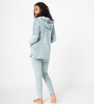 Pyjama femme en velours avec sweat à capuche vue3 - GEMO(HOMWR FEM) - GEMO