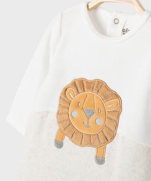 Pyjama en velours motif lion bébé vue2 - GEMO 4G BEBE - GEMO