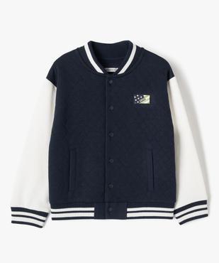 Sweat bicolore esprit teddy avec devant matelassé garçon - LuluCastagnette vue2 - LULUCASTAGNETTE - GEMO