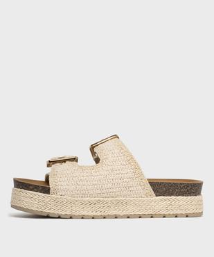 Mules double bride en textile avec semelle plateforme femme - 5 Miles vue3 - 5 MILES - GEMO