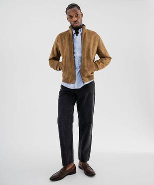 Veste en suédine à col montant homme vue3 - GEMO (HOMME) - GEMO