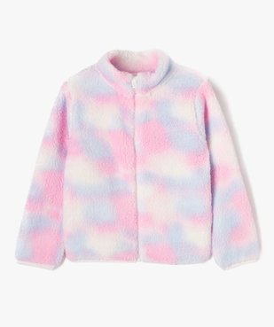 Sweat zippé à col montant en maille peluche fille vue2 - GEMO (ENFANT) - GEMO