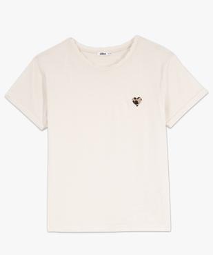 Tee-shirt manches courtes avec col rond fantaisie femme vue4 - GEMO(FEMME PAP) - GEMO