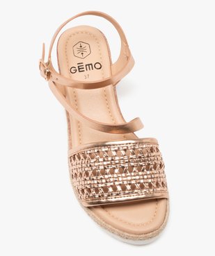 Sandales femme compensées à large bride tressée vue5 - GEMO(URBAIN) - GEMO