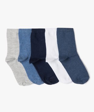 Chaussettes hautes coloris uni garçon (lot de 5) vue1 - GEMO (ENFANT) - GEMO