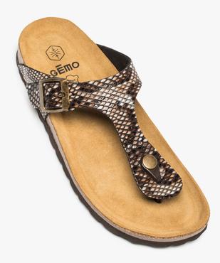 Sandales femme à talon plat et entredoigt vue5 - GEMO (CASUAL) - GEMO