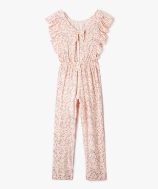Combinaison pantalon fille à motifs fleuris avec ouverture dos vue4 - GEMO (ENFANT) - GEMO