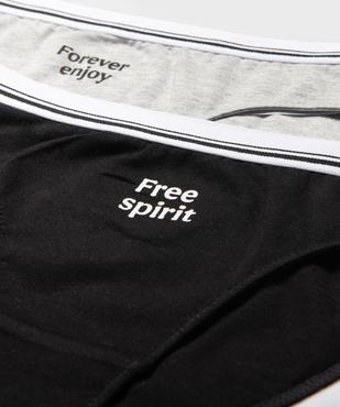 Culottes en coton stretch avec inscriptions fille (lot de 3) vue2 - GEMO 4G FILLE - GEMO