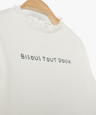 Tee-shirt bébé fille manches longues à côtes vue2 - GEMO(BEBE DEBT) - GEMO