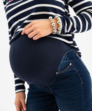 Jean de grossesse slim avec bandeau jersey haut vue2 - GEMO 4G MATERN - GEMO