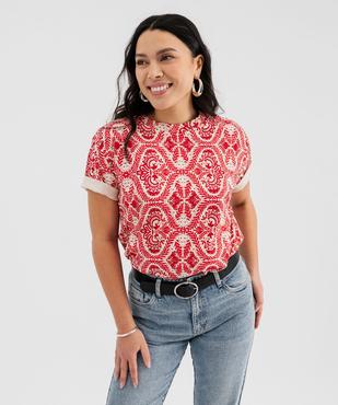 Tee-shirt manches courtes imprimé femme vue2 - GEMO 4G FEMME - GEMO