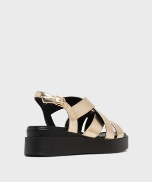 Sandales à talon compensé et brides entrelacées femme - 5 Miles vue4 - 5 MILES - GEMO