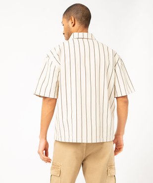 Chemise à manches courtes avec fermeture zippée homme vue1 - GEMO 4G HOMME - GEMO