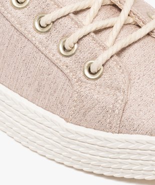 Baskets en toile à lacets avec épaisse semelle femme vue12 - FOLLOW ME G4G - GEMO