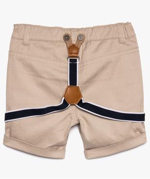 Short bébé garçon en coton stretch avec bretelles amovibles vue2 - GEMO(BEBE DEBT) - GEMO