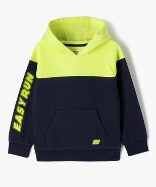 Sweat à capuche bicolore garçon  vue1 - GEMO (ENFANT) - GEMO