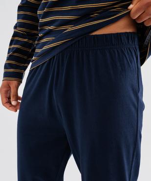 Pyjama en jersey de coton avec haut rayé homme vue2 - GEMO 4G HOMME - GEMO