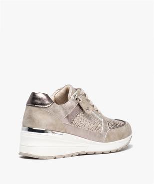 Baskets femme compensées imitation croco à zip vue4 - GEMO (SPORTSWR) - GEMO