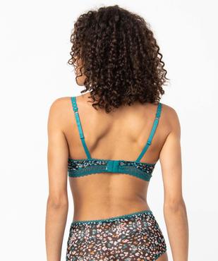 Soutien-gorge triangle en dentelle imprimée vue2 - GEMO(HOMWR FEM) - GEMO