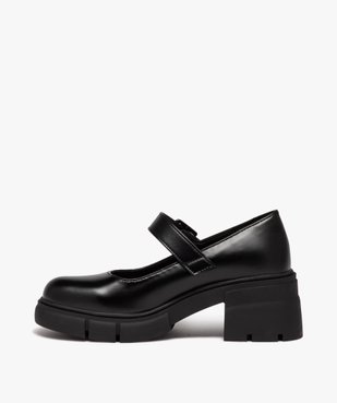 Ballerines fille unies à talon large et semelle crantée  vue3 - GEMO (ENFANT) - GEMO