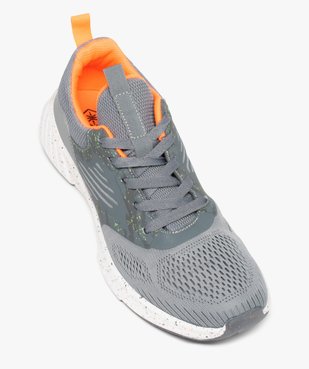Baskets homme running légères en mesh à détails fluo vue5 - GEMO (SPORTSWR) - GEMO