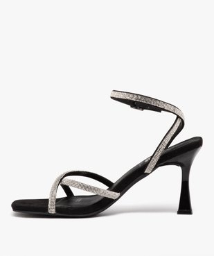 Sandales femme unies avec brides à strass et à bout carré - Gemo x MCG vue3 - GEMO(URBAIN) - GEMO
