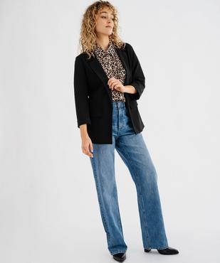 Veste blazer à manches 3/4 sans bouton femme vue4 - GEMO(FEMME PAP) - GEMO