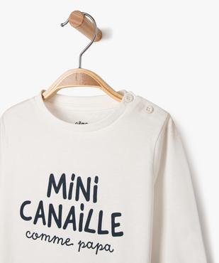 Tee-shirt manches longues à message bébé garçon vue2 - GEMO(BEBE DEBT) - GEMO
