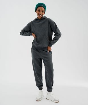 Sweat à capuche en molleton uni femme vue4 - GEMO 4G FEMME - GEMO