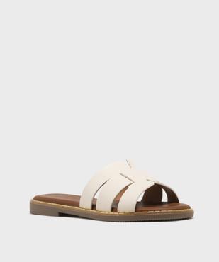 Mules femme plates dessus larges brides unies vue3 - FOLLOW ME - GEMO