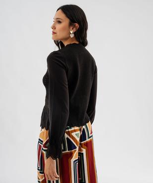 Pull effet 2-en-1 à manches chemise femme vue3 - GEMO 4G FEMME - GEMO