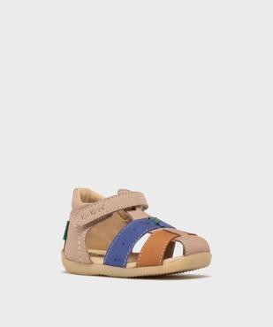 Sandales premiers pas fermeture scratch bébé garçon - Kickers vue2 - KICKERS - GEMO