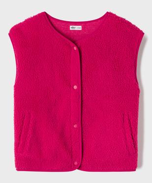 Veste sans manches en sherpa à boutons pression fille vue1 - GEMO 4G FILLE - GEMO