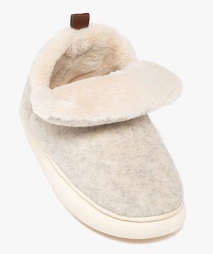 Chaussons femme boots à col duveteux retourné et semelle bubble - Banana Moon vue5 - B&M BY BANANA M - GEMO