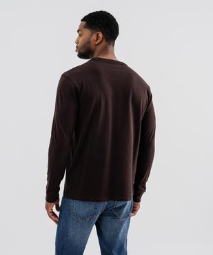 Tee-shirt manches longues et col rond en coton résistant homme vue3 - GEMO (HOMME) - GEMO