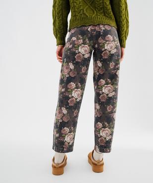 Pantalon en twill de coton fleuri forme ballon femme vue1 - GEMO(FEMME PAP) - GEMO