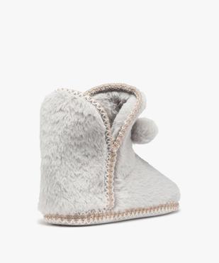 Chaussons femme boots en fourrure imitation et passementerie vue4 - GEMO(HOMWR FEM) - GEMO