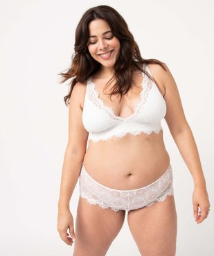 Soutien-gorge triangle grande taille sans armatures en dentelle vue4 - GEMO(HOMWR FEM) - GEMO