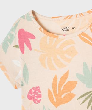 Pyjashort en jersey de coton imprimé fille vue2 - GEMO 4G FILLE - GEMO