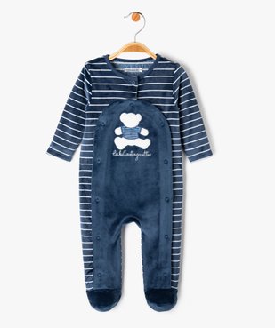 Pyjama en velours ouvert devant bébé - LuluCastagnette vue2 - LULUCASTAGNETTE - GEMO