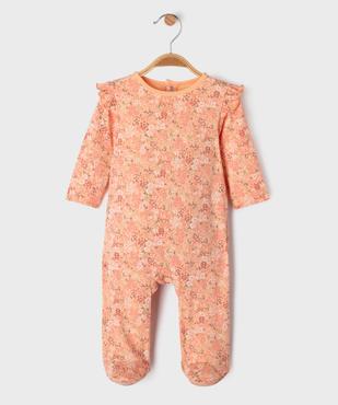 Pyjama dors-bien à motifs fleuris et volants bébé fille vue1 - GEMO 4G BEBE - GEMO