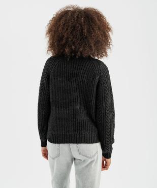 Pull à torsades en maille pailletée femme vue3 - GEMO(FEMME PAP) - GEMO