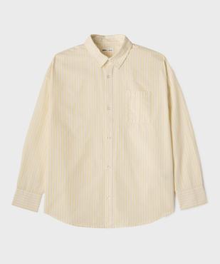 Chemise manches longues rayée en coton fille vue1 - GEMO (JUNIOR) - GEMO